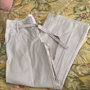 WIDE LEG PINSTRIPE PANTS